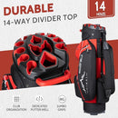 HIMAL 14-WAY GOLF CART BAG PRO - RED/BLACK - Like New