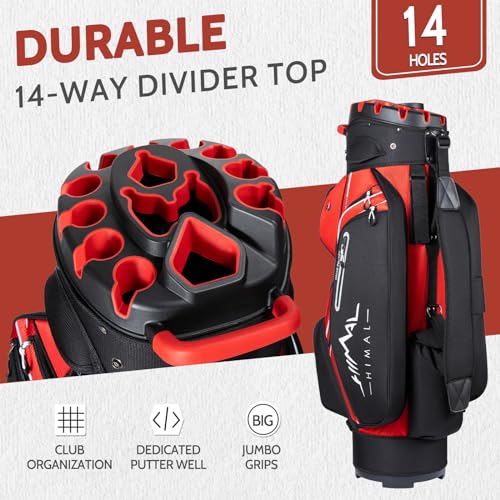 HIMAL 14-WAY GOLF CART BAG PRO - RED/BLACK - Like New