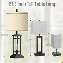 ROTTOGOON 27.5” Tall Farmhouse Table Lamp C + USB A Charge Ports - Black - Like New