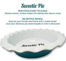 Cute Pie Dish Gift for Pie Bakers Sweetie Pie Plate White - Like New