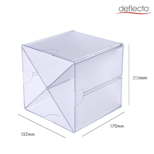 Deflecto Stackable Clear Cube Organizer Removable Cross Style 6 x 6 inches - Like New