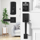 BAILABA KEYLESS ENTRY DOOR LOCK DEADBOLT WITH HANDLE SET FOR FRONT DOOR_BLACK - Like New