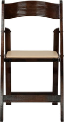 GENERIC 4 PACK WOOD FOLDING CHAIR WITH DETACHABLE VINYL PADDED SEAT - FRUITWOOD - Like New