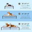 HEEYOO Elevated Dog Bed Cooling Raised Pet Cot Chew Proof Mesh Fabric - GRAY - Like New