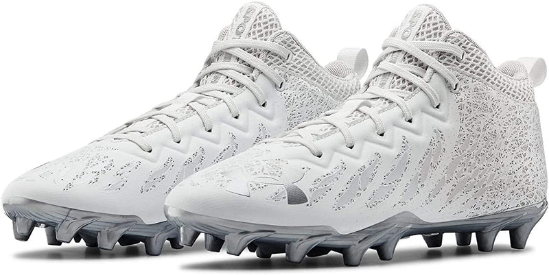 3022667 Under Armour Mens Spotlight Select Mid Mc Cleats White 100 Size 10 Like New