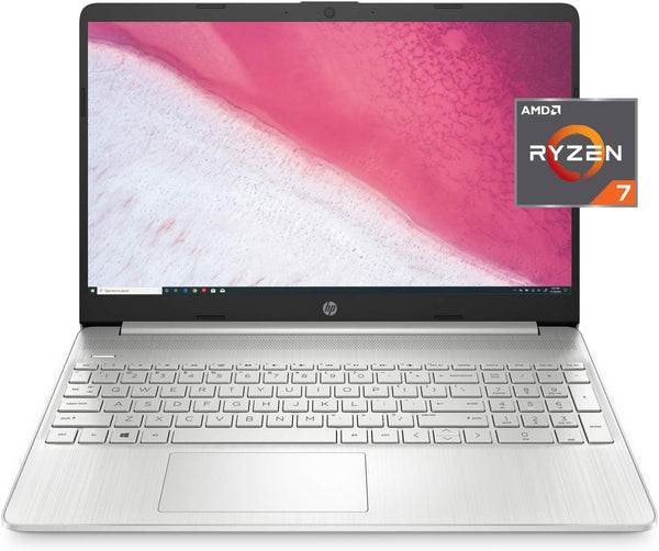 HP 15.6" HD AMD Ryzen 7 3700U 8GB RAM 256GB SSD 15-ef0022nr - Natural Silver Like New