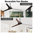 VACZON 70" INDUSTRIAL BLACK 3 WOOD BLADES DIMMABLE LED LARGE CEILING FAN - BLACK - Like New