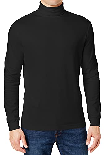J Galaxy by Harvic Mens Long Sleeve Turtle Neck T Shirts Black XL - Brand New
