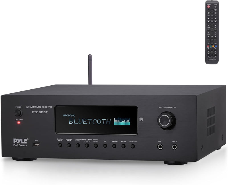 Pyle 1000W Bluetooth Home Theater Receiver, 5.2-Ch Stereo Amplifier System BLACK Like New