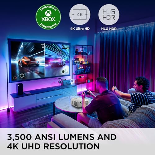 ViewSonic LX700-4K UHD 3500 LUMENS LASER PROJECTOR XBOX REFRESH RATE - WHITE - Like New