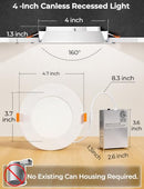 HEKEE LED Recessed Downlights Color Changing 4 Inch 6 Packs - White - Brand New