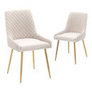 CANGLONG MID-CENTURY VELVET UPHOLSTERED METAL LEGS FOR KITCHEN, SET OF 2 - BEIGE - Like New