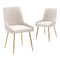 CANGLONG MID-CENTURY VELVET UPHOLSTERED METAL LEGS FOR KITCHEN, SET OF 2 - BEIGE - Like New