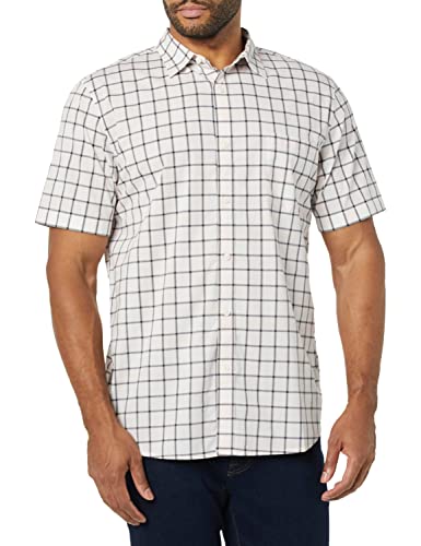 AMAZON ESSENTIALS MEN'S SLIM-FIT POPLIN SHIRT SIZE: MEN M - PINK BUFFALO PLAID - Brand New