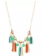 REBECCA MINKOFF TASSELED GOLD STATEMENT NECKLACE - 12 - Brand New