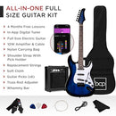 Best Choice 39" Full Size Beginner Electric Guitar Kit w/Case - Hollywood Blue - Brand New
