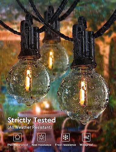 Minetom 58 Ft Outdoor Solar Lights WaterProof 2 Pack - BLACK - Like New