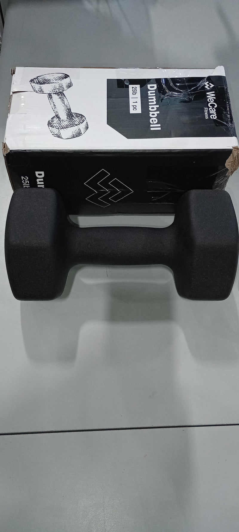 WECARE FITNESS NEOPRENE COATED 25 LBS DUMBBELLS FOR NON-SLIP GRIP - BLACK - Like New