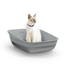 LITTER GENIE PLATINUM STAINLESS STEEL LITTER BOX | 360° VISIBILITY - SILVER - Like New