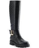 KL446232 KARL LAGERFELD WOMENS MEARA HOUNDSTOOTH KNEE HIGH WOMEN BLACK SIZE 7.5 - Like New