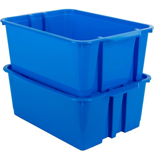Really Good Stuff-160074BL Stackable Plastic Book and Organizer Bins - Like New