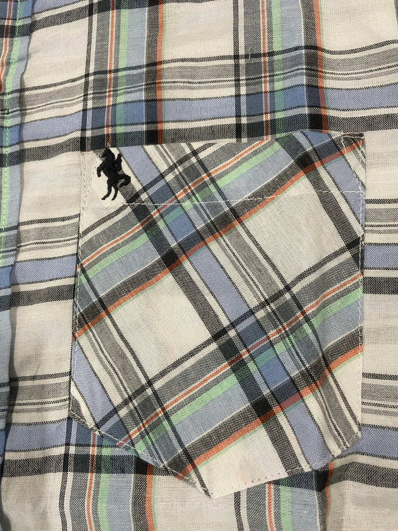 BLACK HORSE WOVEN PLAID SHIRT - MENS M - MULTICOLOR WOVEN PLAID - Brand New