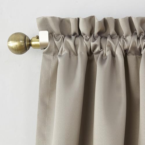 SUN ZERO BARROW ENERGY EFFICIENT ROD POCKET CURTAIN PANEL PAIR - STONE - Like New