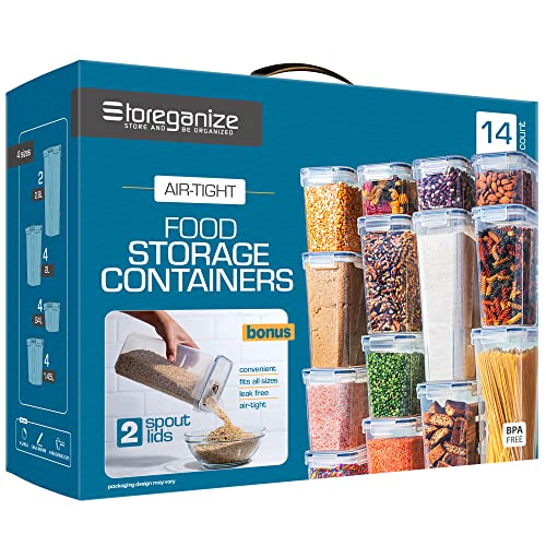 STORAGEGANIZE Airtight Food Storage Containers With Lids 14pc, Ktichen Storage Like New