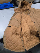 WELLS LAMONT HEAVY-DUTY HOODED JACKET INTERIOR POCKETS - SIZE: MEN L - BROWN - Like New