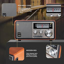 ONCHEER RETRO VINTAGE WOOD BLUETOOTH FM HOME RADIO 15W SUBWOOFER STEREO - Like New