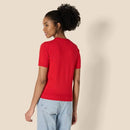 AMAZON ESSENTIALS WOMEN'S REGULAR-FIT SHORT SLEEVE PULLOVER - SIZE M - RED - Brand New
