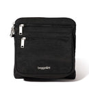 BAGGALLINI SECURTEX ANTI-THEFT CROSSBODY SMALL 8.25"W X 8.25"H BLACK - Brand New