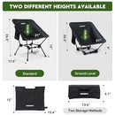 ORAGATI LIGHTWEIGHT CAMPING CHAIR, FOLDING CHAIR, O001-BLACK - BLACK - Like New