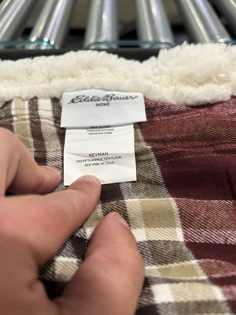 EDDIE BAUER PLAID BLANKET 48" BY 56" - MULTI - Like New