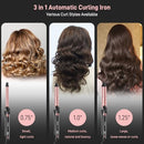 HITTIONA ROTATING CURLING IRON 3 IN1 AUTOMATIC CURLING IRON - ROSE GOLD - Like New