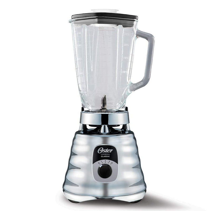 OSTER ORIGINAL 3 SPEED CHROME BLENDER 6 TIM 5 CUP GLASS JAR - CHROME - Like New