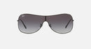 RAY BAN RB3211 FRAME POLISHED BLACK LENSES LIGHT GREY GRADIENT DARK BLUE 38MM - Like New