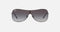 RAY BAN RB3211 FRAME POLISHED BLACK LENSES LIGHT GREY GRADIENT DARK BLUE 38MM - Like New