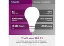 PHILIPS 461137 8W 60W LED DAYLIGHT A19 BULB 4PK - DAYLIGHT - Brand New