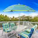 MOVTOTOP 6.5 FT BEACH UMBRELLA SAND ANCHOR TILT ALUMINUM POLE - BLUE/GREEN - Like New