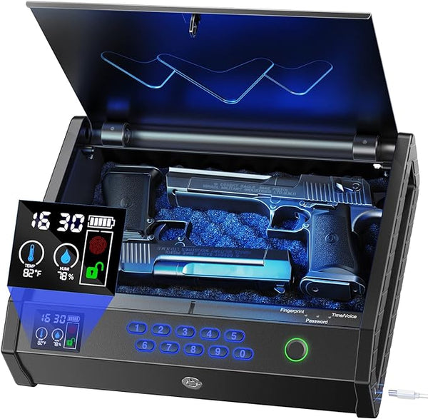 HOLEWOR Gun Safe Biometric Gun Safes Pistols LCD Display - - Scratch & Dent