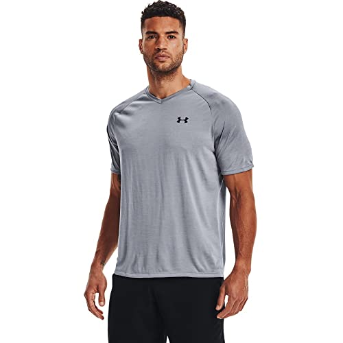 1328190 UNDER ARMOUR Mens Tech 2.0 VNeck T Shirt Steel Black XL - Brand New