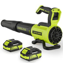 VINCHEST LEAF BLOWER CORDLESS WITH 2× 4.0AH BATTERIES AND CHARGER - GREEN - Like New
