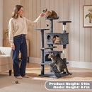 Yaheetech 54in Cat Tree Tower 2 Caves Kitten-Ear Perch B0794T79KM - NEW - Brand New