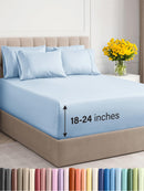 CGK UNLIMITED EXTRA DEEP QUEEN SHEET SET 6 PIECE BREATHABLE & COOLING SKY BLUE - Like New