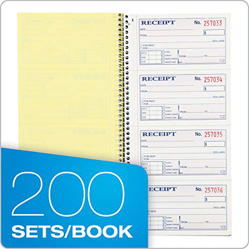 ADAMS MONEY AND RENT RECEIPT BOOK, 2-PART CARBONLESS, 5-1/4 X 11, SC1152 - WHITE - Brand New