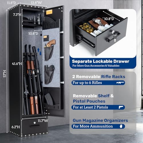 BLACKSMITH 6 BIOMETRIC GUN SAFE FOR RIFLES AND PISTOLS - BLACK - Like New