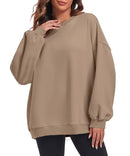 FK008 KEEPOVERSIZED PULLOVER SWEATSHIRT CASUAL LONG SLEEVE KHAKI - SIZE L - Like New