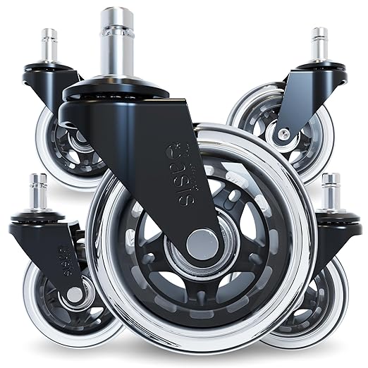 THE OFFICE OASIS - THE ORIGINAL ROLLERBLADE OFFICE CHAIR WHEELS (AS SEEN ON PBS) - Like New