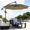 EAST OAK Patio Umbrella 10 ft Outdoor Offset Umbrella 8 Ribs PBU23001 - Tan - Like New